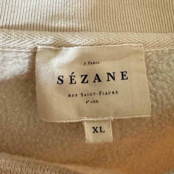 SEZANE Amour Embroidered Print Pullover Crewneck Sweatshirt Women's Size XL - Picture 7 of 9